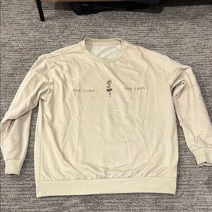 Cream Sweater with Graphic Design